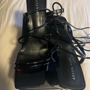 Akira open toe block heel sandal